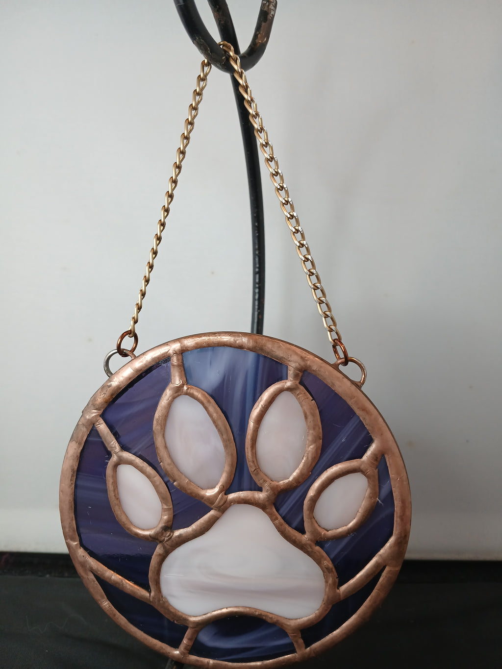 Dog Paw Ornament (pink purple)
