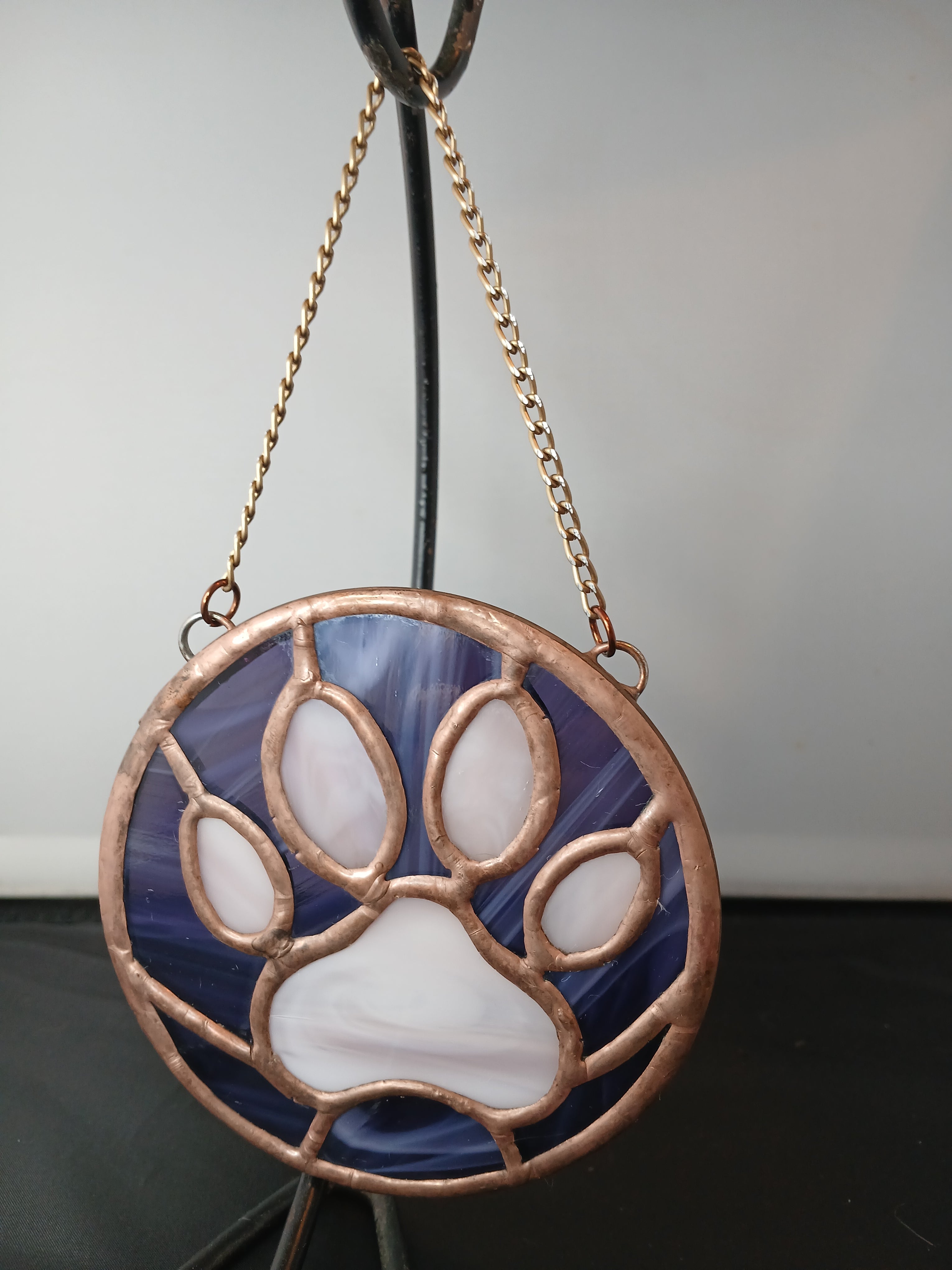 Dog Paw Ornament (pink purple)