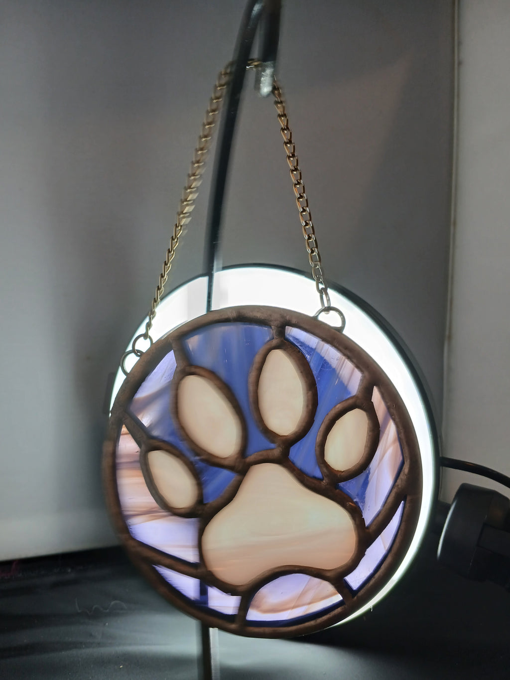 Dog Paw Ornament (pink purple)
