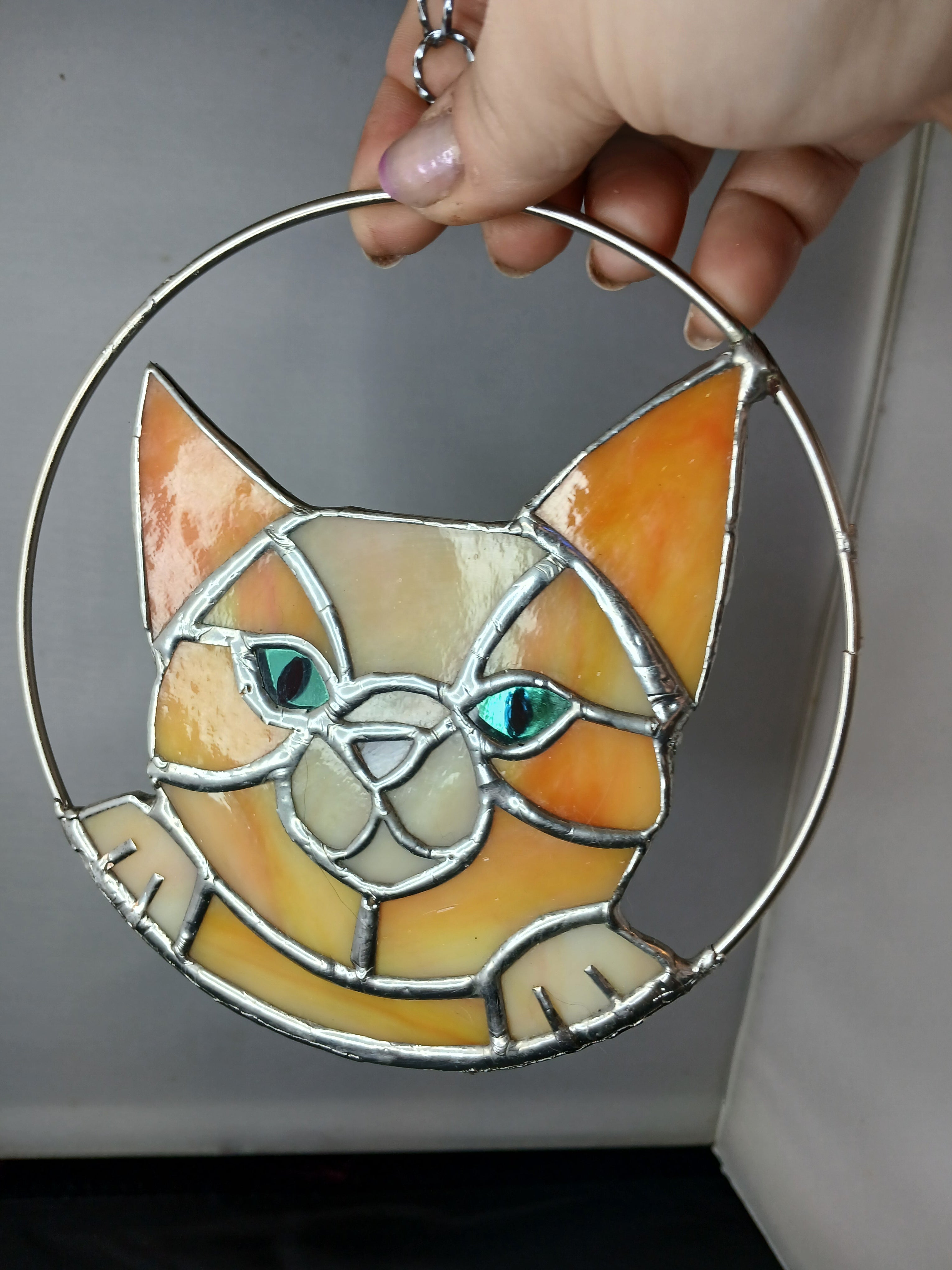 *RESERVED* Curious Kitty Suncatcher