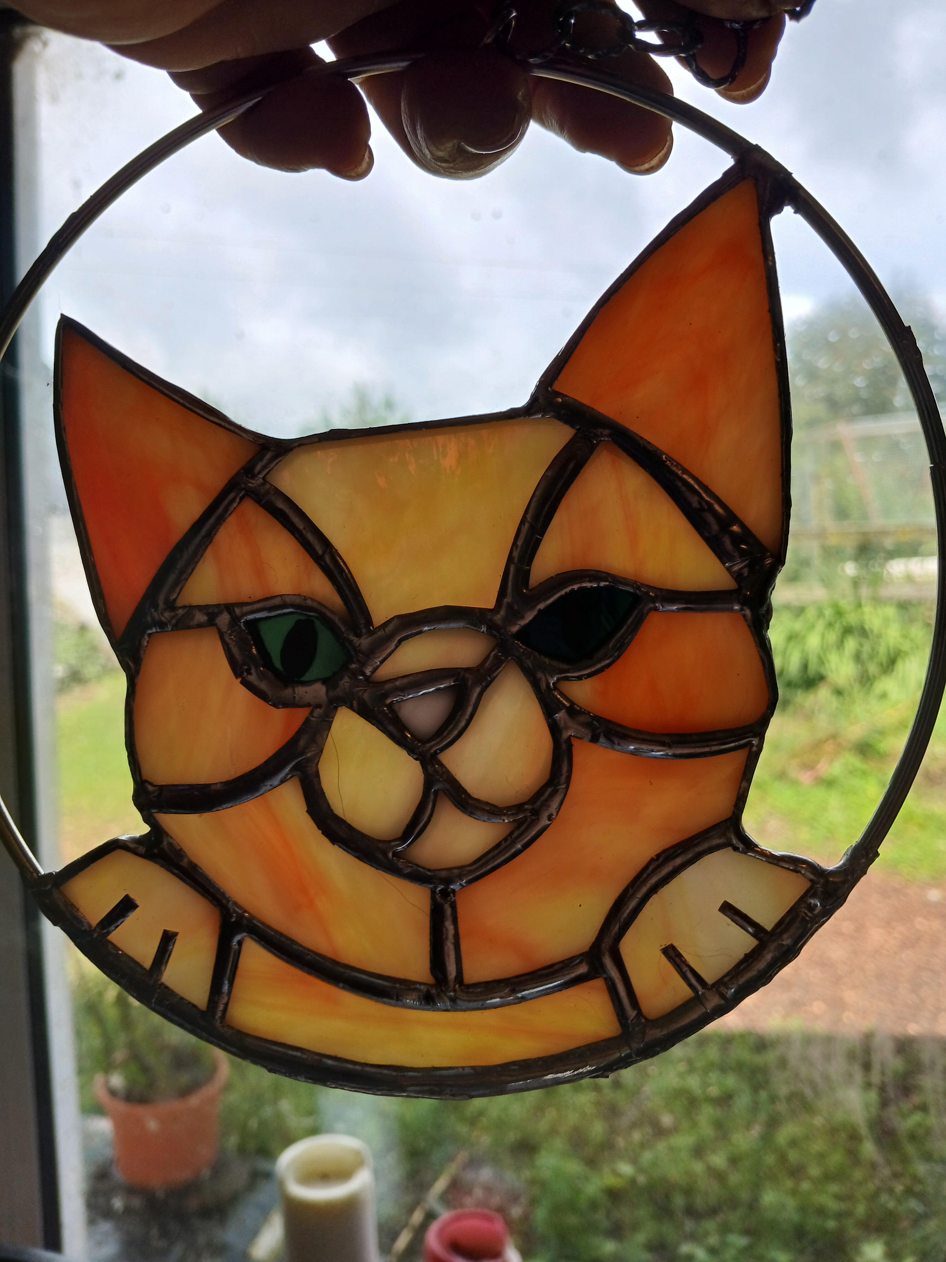 *RESERVED* Curious Kitty Suncatcher