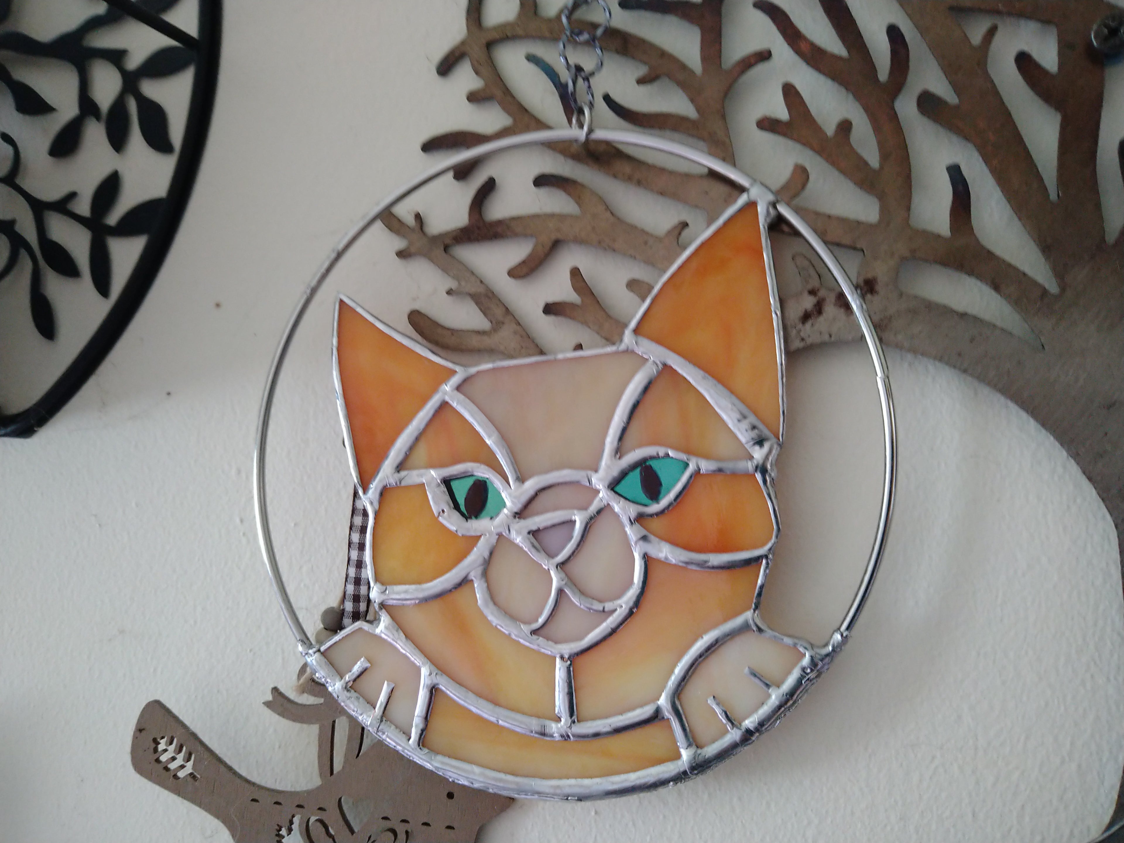 *RESERVED* Curious Kitty Suncatcher
